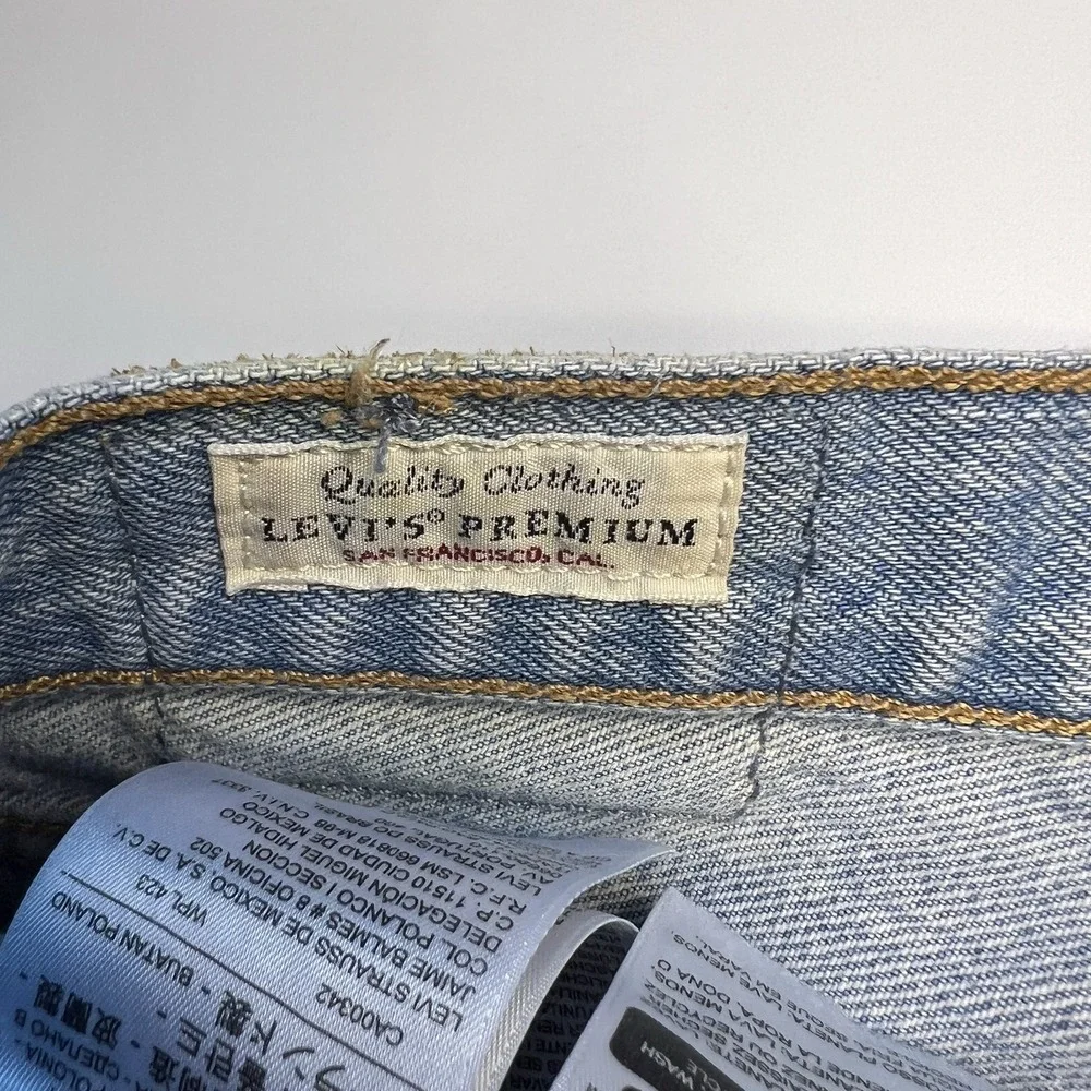 Levi's 501 Cut Off Blue Jean Shorts Women 28 High Rise Button Fly Hipster Summer